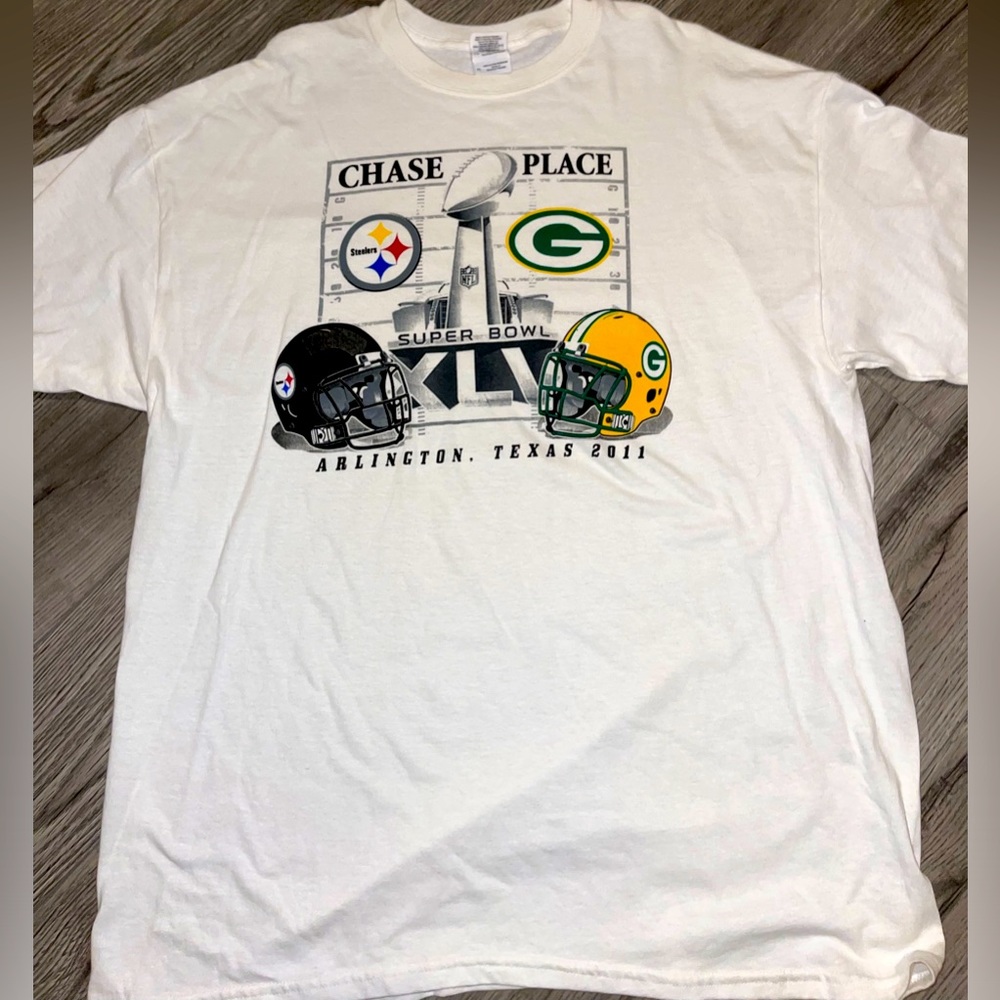 2011 Superbowl Greenbay & Steelers‎ T-Shirt Size XL